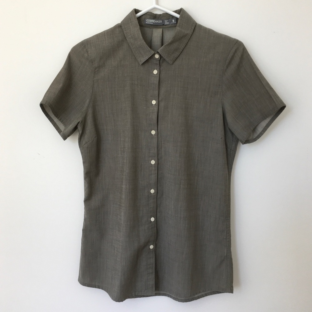 Icebreaker Women’s Green Small Button Down Short Sleeve